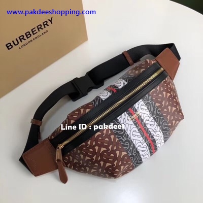 ٻҾ2 ͧԹ : Burberry Monogram stripe bumbag Hiend size 31 cm ҹ˹ѧ ҹ͹