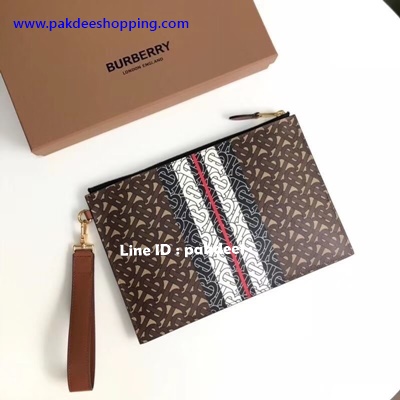 ٻҾ2 ͧԹ : Burberry Monogram stripe clutch Hiend size 30 cm ҹ˹ѧ ҹ͹