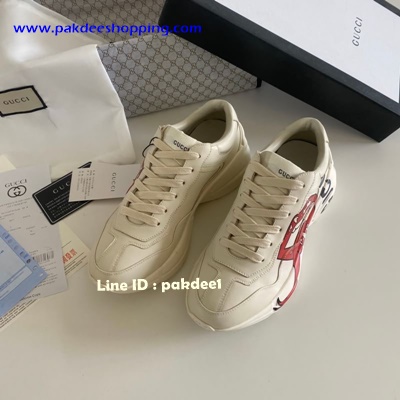 ٻҾ2 ͧԹ : Rhyton Gucci logo leather Sneaker Original ҹҡ ͹ͧش