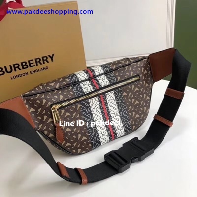 ٻҾ3 ͧԹ : Burberry Monogram stripe bumbag Hiend size 31 cm ҹ˹ѧ ҹ͹