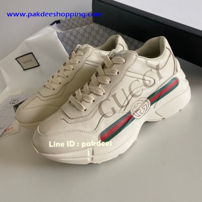 ٻҾ3 ͧԹ : Rhyton Gucci logo leather Sneaker Original ҹҡ ͹ͧش