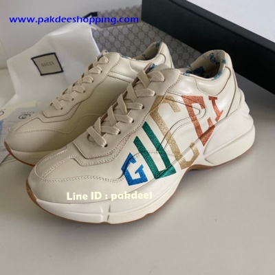 ٻҾ3 ͧԹ : Rhyton Gucci logo leather Sneaker Original ҹҡ ͹ͧش