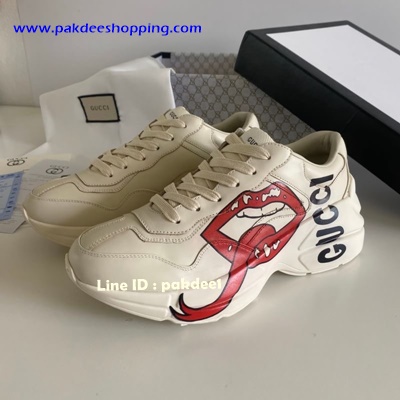 ٻҾ3 ͧԹ : Rhyton Gucci logo leather Sneaker Original ҹҡ ͹ͧش