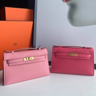 ٻҾ3 ͧԹ : HERMES MINI KELLY POUCH 20 CM ROSE AZALEE