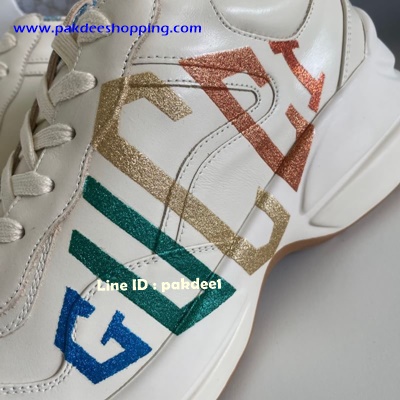 ٻҾ4 ͧԹ : Rhyton Gucci logo leather Sneaker Original ҹҡ ͹ͧش