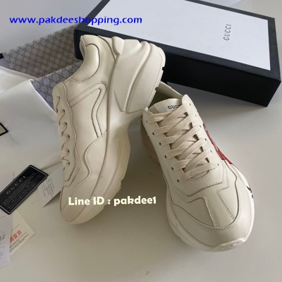 ٻҾ6 ͧԹ : Rhyton Gucci logo leather Sneaker Original ҹҡ ͹ͧش