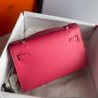 ٻҾ6 ͧԹ : HERMES MINI KELLY POUCH 20 CM ROSE AZALEE